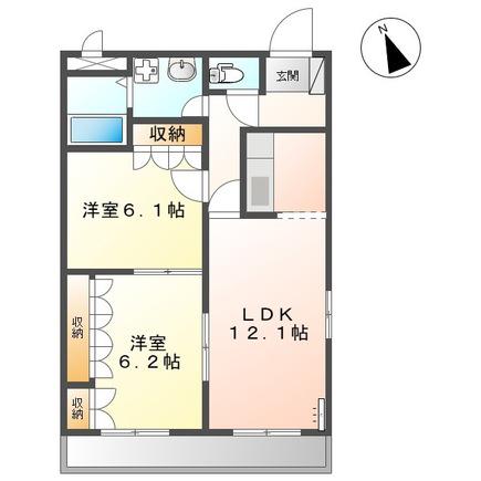 BIENVIVRE楡木(2LDK/1階)の間取り写真