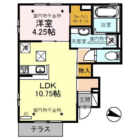APPEASE(1LDK/1階)の間取り写真