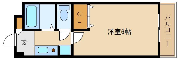 リーガルコート塚口(1K/4階)の間取り写真