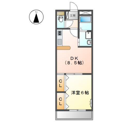 カームF本郷(1LDK/2階)の間取り写真