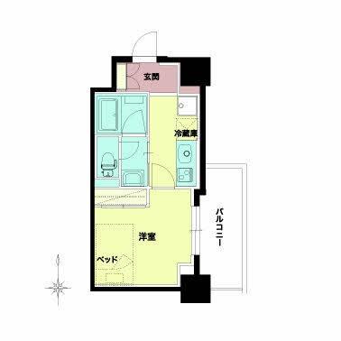 セルン新町(1K/3階)の間取り写真