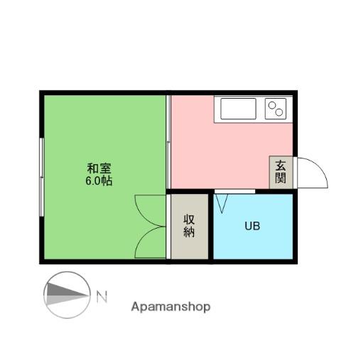 森川ハイツ(1K/1階)の間取り写真