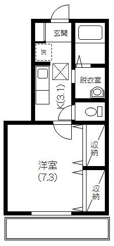 リトルフィールド(1K/1階)の間取り写真