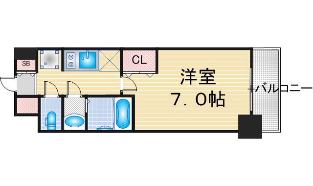 メイクスWアート丸の内(1K/3階)の間取り写真