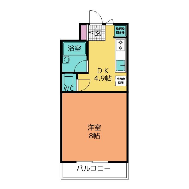 マンションフローラ(1DK/3階)の間取り写真