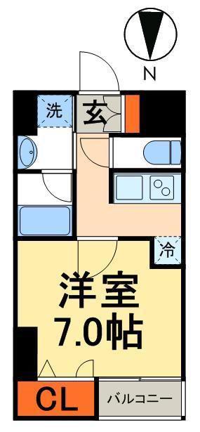 プレール・ドゥーク亀戸IV(1K/8階)の間取り写真