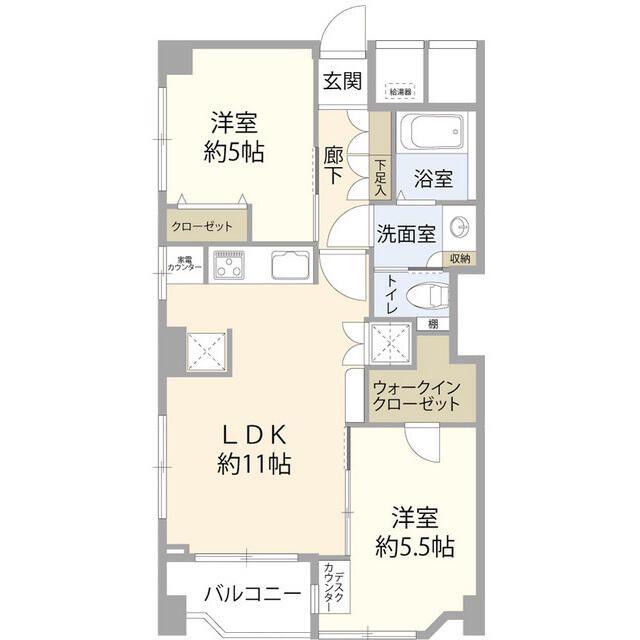 サニーハイム小岩(2LDK/6階)の間取り写真