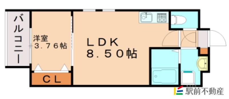 サクラメント久留米(1LDK/2階)の間取り写真