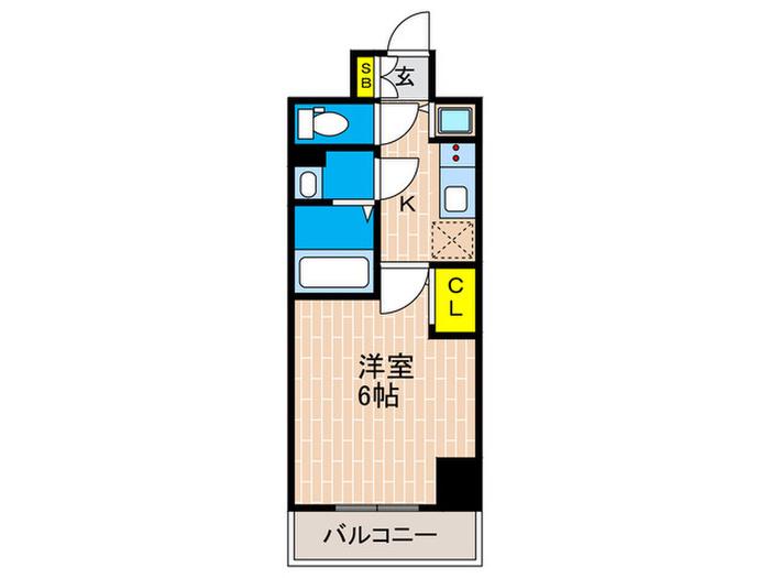 エスリードレジデンス神戸三宮(1K/14階)の間取り写真