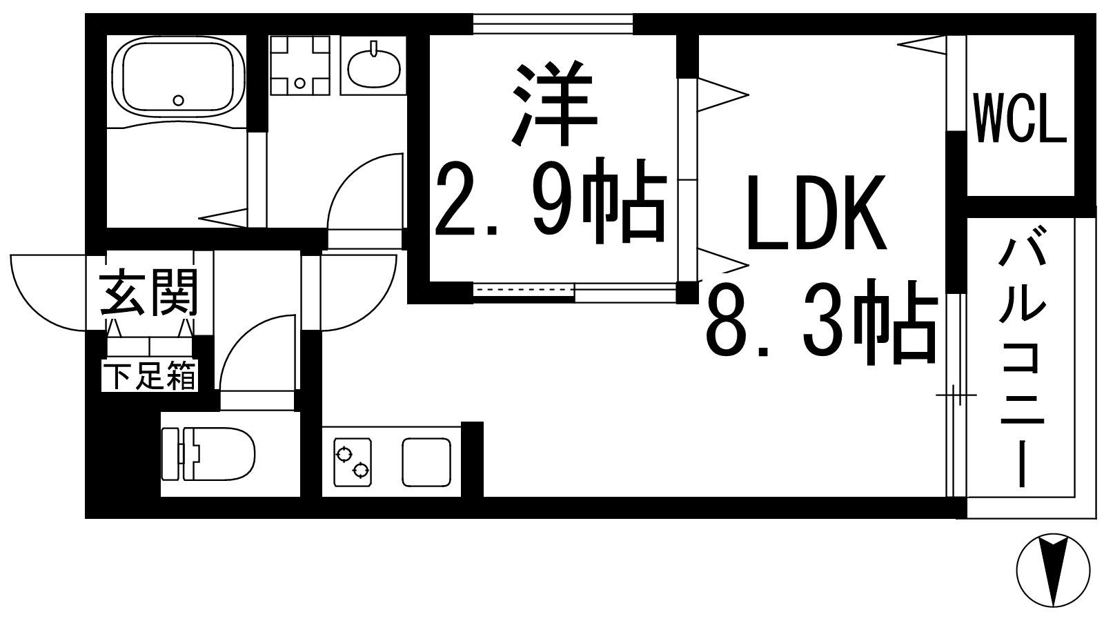 REGIES清荒神1(1LDK/2階)の間取り写真