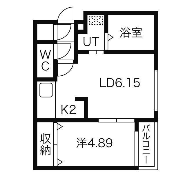 AZURE24(1LDK/4階)の間取り写真