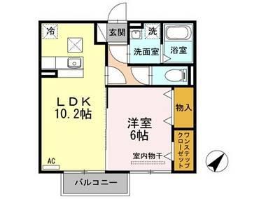 ブリエ メール(1LDK/1階)の間取り写真