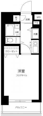 アドリーム千駄木(1K/6階)の間取り写真