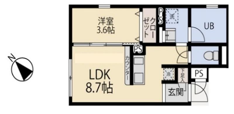 セドール代田橋(1LDK/3階)の間取り写真