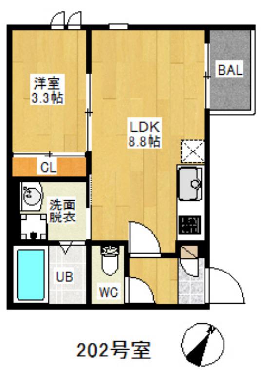 REGALEST OLE(1LDK/2階)の間取り写真