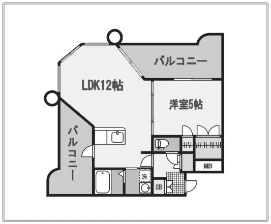 ロイヤルセンターBLD(1LDK/6階)の間取り写真