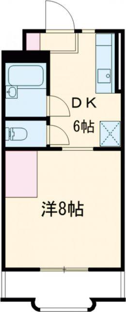 アメニティーベル(1DK/2階)の間取り写真