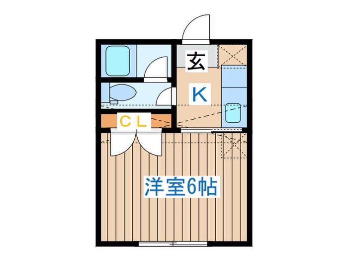 畳屋町ハイツ(1K/1階)の間取り写真