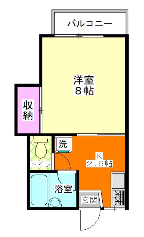 コーポもろやま(1K/2階)の間取り写真