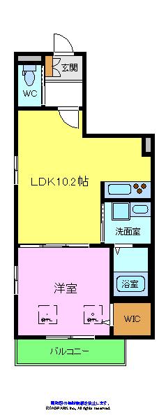メゾンドグロワール(1LDK/2階)の間取り写真