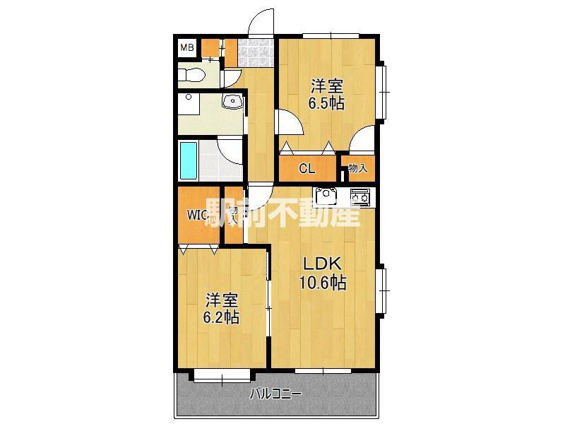 ボヌールプラージュ(2LDK/4階)の間取り写真