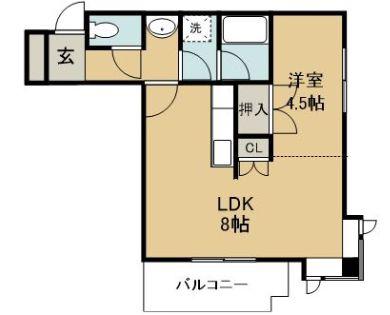TKH-I(1LDK/2階)の間取り写真
