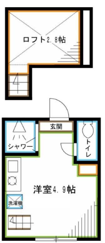 B・GROWTH荻窪(ワンルーム/2階)の間取り写真