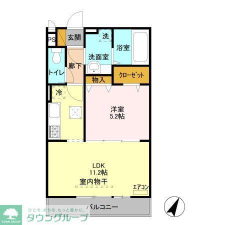 カンプノウ(1LDK/1階)の間取り写真