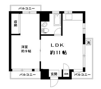土屋マンション(1LDK/5階)の間取り写真