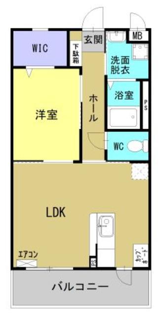 エリゼ南泉田(1LDK/2階)の間取り写真
