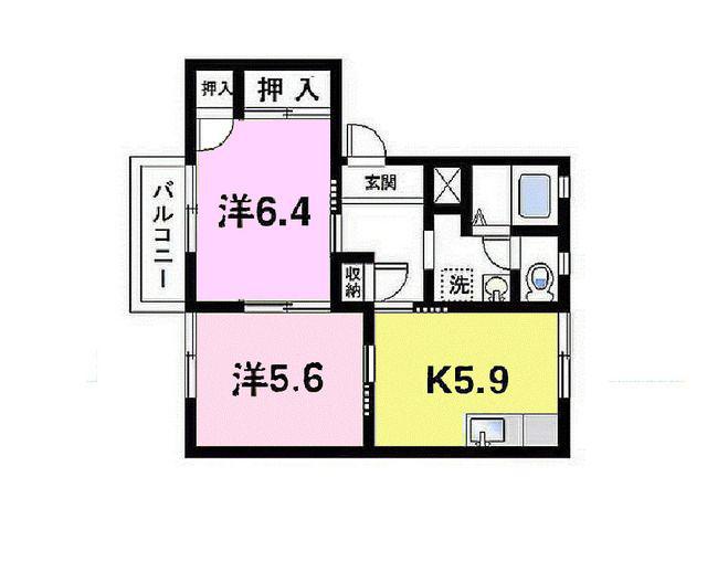 コーポNK(2K/2階)の間取り写真
