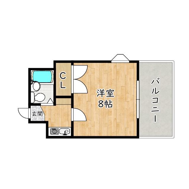 リバーサイド池(1K/1階)の間取り写真