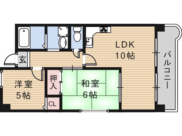 レグルス我孫子(2LDK/10階)の間取り写真