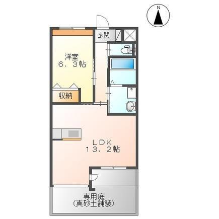 ファインパレスV(1LDK/1階)の間取り写真