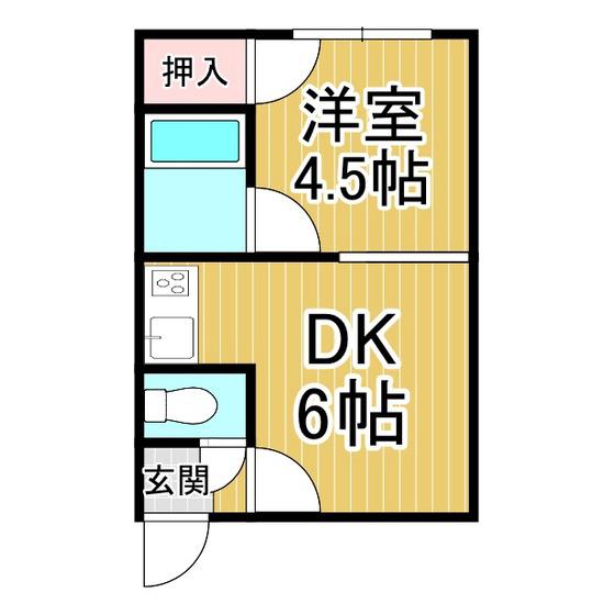 コーポエスポワール(1LDK/2階)の間取り写真