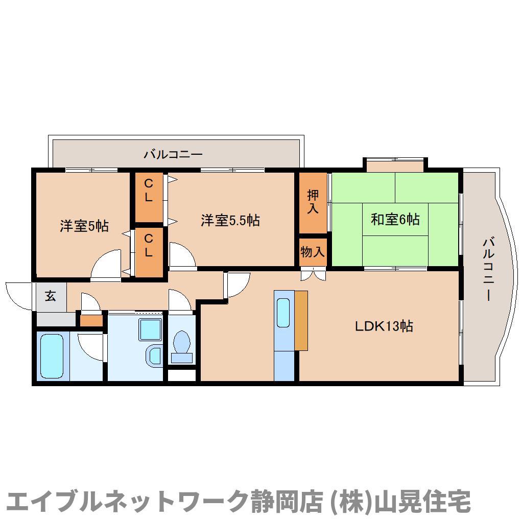 エーデルハイムI(3LDK/2階)の間取り写真