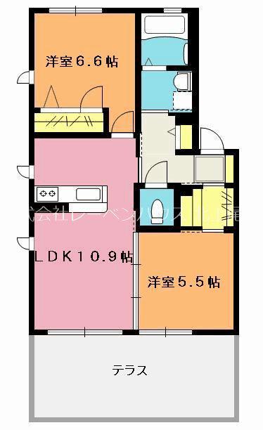 サンビスタ(2LDK/1階)の間取り写真