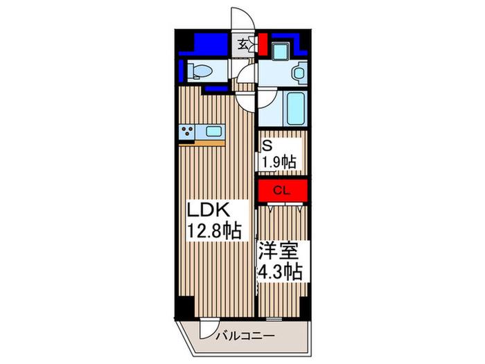 フォレストコート戸田公園(1SLDK/2階)の間取り写真