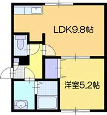 ステラアニマート(1LDK/2階)の間取り写真