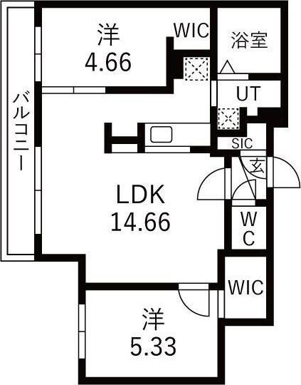 GA-N3W30 MS(2LDK/2階)の間取り写真
