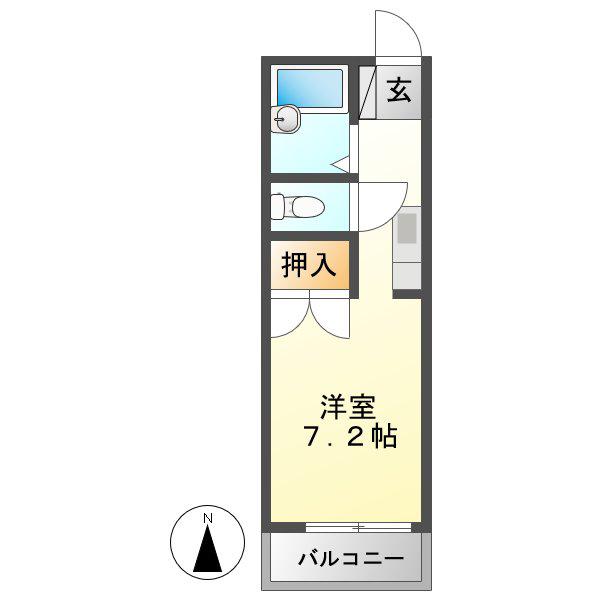 シャンポール森山(ワンルーム/3階)の間取り写真