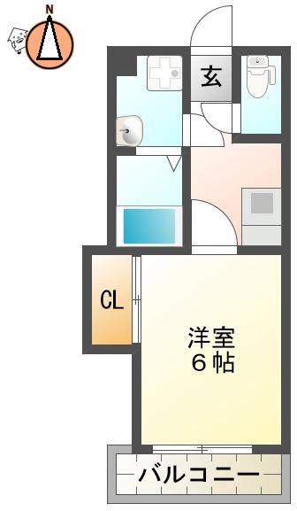 アトリエ蔵本(1K/1階)の間取り写真