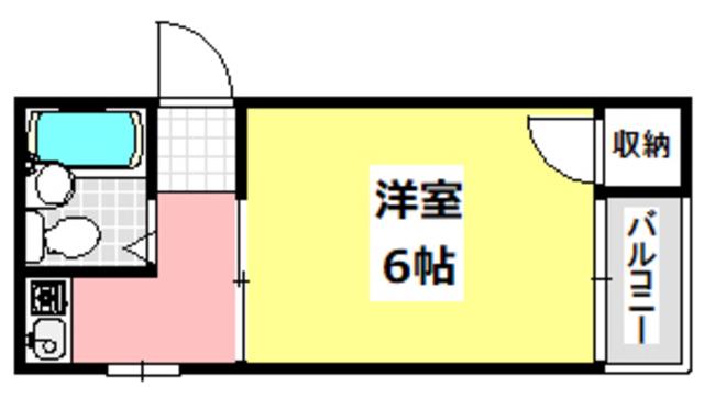 パークハイツ庄屋(1K/2階)の間取り写真