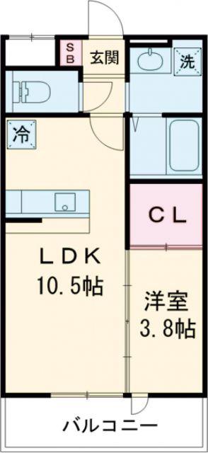SOLAIRE鈴蘭台(1LDK/1階)の間取り写真