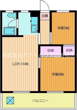 行徳マンション(2LDK/3階)の間取り写真