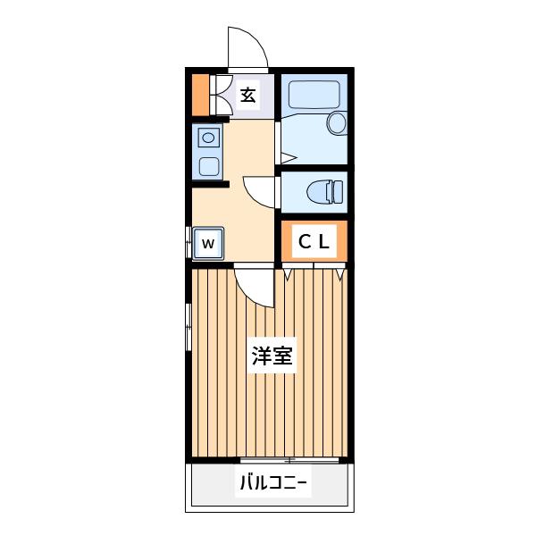 ショコラコート(1K/1階)の間取り写真