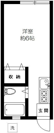 ドミール和泉(ワンルーム/1階)の間取り写真