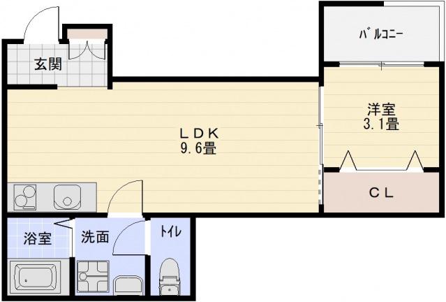 FSTYLE藤井寺・林6丁目(1LDK/2階)の間取り写真