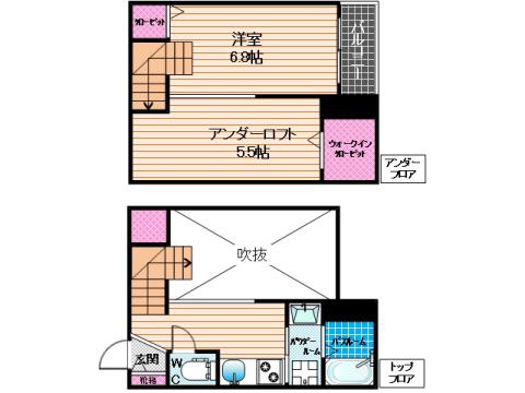 エーベストイジリムツカド(ワンルーム/2階)の間取り写真