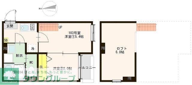 GOLAI薬師堂(2K/1階)の間取り写真
